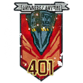 A Drop Pod on the insignia of the 401st Drop Shockers